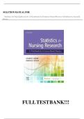 Statistics for Nursing Research&colon; A Workbook for Evidence-Based Practice 3rd Edition Solution Manual &ndash; Susan K&period; Grove & Daisha Cipher