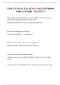 NUR 217 FINAL EXAM 2025-2026 QUESTIONS AND ANSWERS GRADED A&plus;