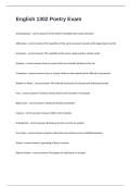 English 1302 Poetry Exam Questions And Well Detailed 100&percnt; Correct Detailed Answers&period;