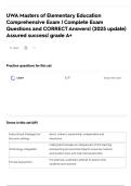 UWA Masters of Elementary Education Comprehensive Exam &vert; Complete Exam Questions and CORRECT Answers&vert; &lpar;2025 update&rpar; Assured success&vert; grade A&plus;