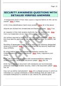 SECURITY AWARNESS QUESTIONS WITH  DETAILED VERIFIED ANSWERS