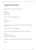 English 20-2 POETRY Prep Exam Questions And Answers All Correct&period;