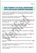 SOD THEORY 2 ACTUAL QUESTIONS  WITH DETAILED VERIFIED ANSWERS