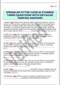 SPRINKLER FITTER CODE &num;2-STARRED  TERMS QUESTIONS WITH DETAILED  VERIFIED ANSWERS