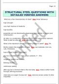 STRUCTURAL STEEL QUESTIONS WITH  DETAILED VERIFIED ANSWERS 