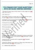 TCU FINANCE EXIT EXAM QUESTIONS  WITH DETAILED VERIFIED ANSWERS 