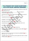 TCU FINANCE EXIT EXAM QUESTIONS  WITH DETAILED VERIFIED ANSWERS 