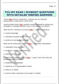 TCU IPC EXAM 1 SCHRODT QUESTIONS  WITH DETAILED VERIFIED ANSWERS 