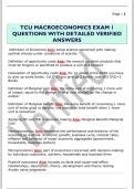 TCU MACROECONOMICS EXAM 1  QUESTIONS WITH DETAILED VERIFIED  ANSWERS