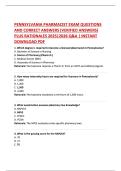 PENNSYLVANIA PHARMACIST EXAM QUESTIONS AND CORRECT ANSWERS &lpar;VERIFIED ANSWERS&rpar; PLUS RATIONALES 2025&vert;2026 Q&A &vert; INSTANT DOWNLOAD PDF 