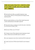 FOOD MANAGER PRACTICE CERTIFICATION EVALUATION EXAMS 2026 FULL SOLUTION 100&percnt; CORRECT&period;
