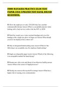 FOOD MANAGER PRACTICE EXAM TEST PAPER 2026 UPDATED TEST BANK SOLVED QUESTIONS&period;