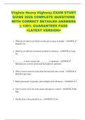 Virginia Heavy Highway EXAM STUDY  GUIDE 2026 COMPLETE QUESTIONS  WITH CORRECT DETAILED ANSWERS  &vert;&vert; 100&percnt; GUARANTEED PASS  <LATEST VERSION> 
