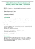 HCA HealthTrust Exam with  Questions and  Answers &vert;Fall 2025&sol;2026 Update &vert; 100&percnt; Correct