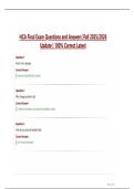 HCA Final Exam Questions and Answers &vert;Fall 2025&sol;2026  Update &vert; 100&percnt; Correct Latest