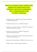 BKAT ICU EXAM STUDY GUIDE 2026  COMPLETE QUESTIONS WITH  CORRECT DETAILED ANSWERS &vert;&vert;  100&percnt; GUARANTEED PASS  <LATEST VERSION> 