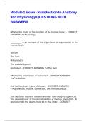 Module 1 Exam - Introduction to Anatomy and Physiology QUESTIONS WITH ANSWERS