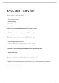  ENGL 1102-- Poetry test Exam Written With 100&percnt; Accurate Answers&period;