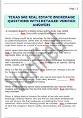 TEXAS SAE REAL ESTATE BROKERAGE  QUESTIONS WITH DETAILED VERIFIED  ANSWERS 