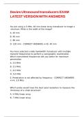 Davies Ultrasound transducers EXAM LATEST VERSION WITH ANSWERS
