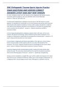 ONC Orthopaedic Trauma-Sports Injuries Practice EXAM QUESTIONS AND VERIFIED CORRECT ANSWERS LATEST 2026-2027 NEW VERSION &period;pd