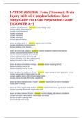 LATEST 2025&vert;2026  Exam &vert;&vert;Traumatic Brain Injury With All Complete Solutions &period;Best Study Guide For Exam Preparations&period;Grade &lbrace;BOOSTER A&plus;&rcub;LATEST 2025&vert;2026  Exam &vert;&vert;Traumatic Brain Injury With All Complete Solutions &period;Best Study Guide For Exam Preparations&period;Grade