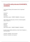 Fire and life safety educator EXAM W9ITH ANSWERS