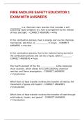 FIRE AND LIFE SAFETY EDUCATOR 1 EXAM WITH ANSWERS