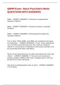 QMHP Exam - Basic Psychiatric Meds QUESTIONS WITH ANSWERS