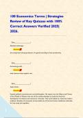 100 Economics Terms &vert; Strategies Review of Key Quizzes with 100&percnt; Correct Answers Verified 2025&vert; 2026&period;    