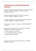 Electrolysis & Laser Final Exam with answers