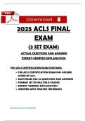 2025 ACLS FINAL EXAM ACTUAL QUESTIONS AND ANSWERS  EXPERT-VERIFIED EXPLANATION