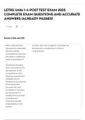 LETRS Units 1-4 POSTTEST EXAM 2025 COMPLETE EXAM QUESTIONS AND ACCURATE ANSWERS &vert;ALREADY PASSED&excl;
