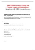 WGU D694 Elementary Health and Physical Education Methods Exam&vert; Questions with 100&percnt; Correct Answers