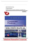 SOLUTION MANUAL For Corporate Finance 13th Edition ByStephen Ross&comma; Stephen A&period; Ross&comma; Randolph W&period;&period; Westerfield&comma; Jeffrey F&period;&period; Jaffe&comma; Bradford D&period;&period; Jordan &vert; All Chapters &vert; Newest Version