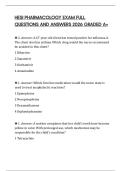 HESI PHARMACOLOGY EXAM FULL QUESTIONS AND ANSWERS 2026 GRADED A&plus;
