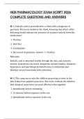 HESI PHARMACOLOGY EXAM SCRIPT 2026 COMPLETE QUESTIONS AND ANSWERS