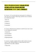 HESI PHARMACOLOGY EXAM STUDY GUIDE ACTUAL EXAM SOLVED QUESTIONS 2026 100&percnt; CORRECT&period;