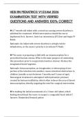 HESI RN PEDIATRICS V1 EXAM 2026 EXAMINATION TEST WITH VERIFIED QUESTIONS AND ANSWERS 100&percnt; CORRECT