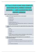 ATT Test 3 STUDY GUIDE 2026 COMPLETE  QUESTIONS WITH CORRECT DETAILED  ANSWERS &vert;&vert; 100&percnt; GUARANTEED PASS  <RECENT VERSION>