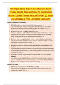 Michigan State Brakes Certification Exam  STUDY GUIDE 2026 COMPLETE QUESTIONS  WITH CORRECT DETAILED ANSWERS &vert;&vert; 100&percnt;  GUARANTEED PASS <RECENT VERSION> 
