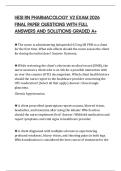 HESI RN PHARMACOLOGY V2 EXAM 2026 FINAL PAPER QUESTIONS WITH FULL ANSWERS AND SOLUTIONS GRADED A&plus;