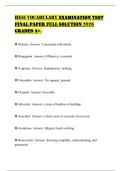 HESI VOCABULARY EXAMINATION TEST FINAL PAPER FULL SOLUTION 2026 GRADED A&plus;&period;