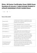 IPMA- HR Senior Certification Exam  &lpar;2025&rpar; Exam Questions & Answers &vert; Latest Already Graded A&plus; UPDATE 2025&vert;2026&excl;&excl; STUDY GUIDE EXAM 