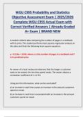 WGU C995 Probability and Statistics  Objective Assessment Exam &vert; 2025&sol;2026  Complete WGU C955 Actual Exam with  Correct Verified Answers &vert; Already Graded  A&plus; Exam &vert; BRAND NEW