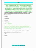 AML EXAM ANTI-MONEY LAUNDERING WEBCE  &lpar;AML EXAM ANTI-MONEY LAUNDERING WEBCE  ALL CHAPTER QUESTIONS AND EXAM QUESTIONS&rpar;  ANSWERED CORRECTLY TO PASS&excl;&excl; Questions and  Correct Answers&sol; Latest Update &sol; Already Graded 