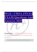WGU- C963A FINAL  EXAM Questions And  Answers 2025