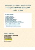 Biochemistry SI Final Exam Questions &lpar;Yellow Answers&rpar; Latest 2026&sol;2027 Update &vert; 100&percnt; Correct &vert; A Grade 