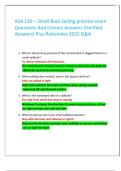 ASA 110 &ndash; Small Boat Sailing practice exam Questions And Correct Answers &lpar;Verified Answers&rpar; Plus Rationales 2025 Q&A 