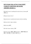 IELTS EXAMS 2026 ACTUAL EXAM SCRIPT COMPLETE QUESTIONS AND MODEL ANSWERS GRADED A&plus;